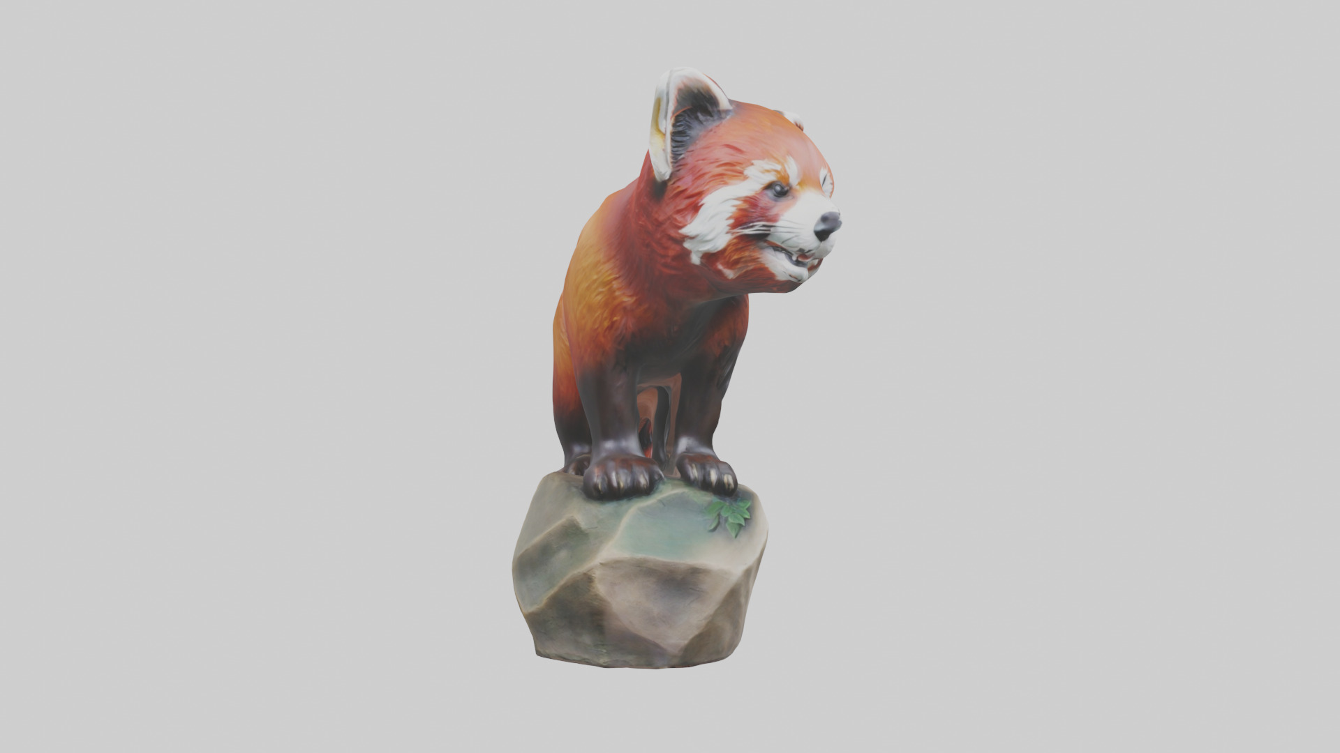 Red Panda statue model Low-poly 3D model_13