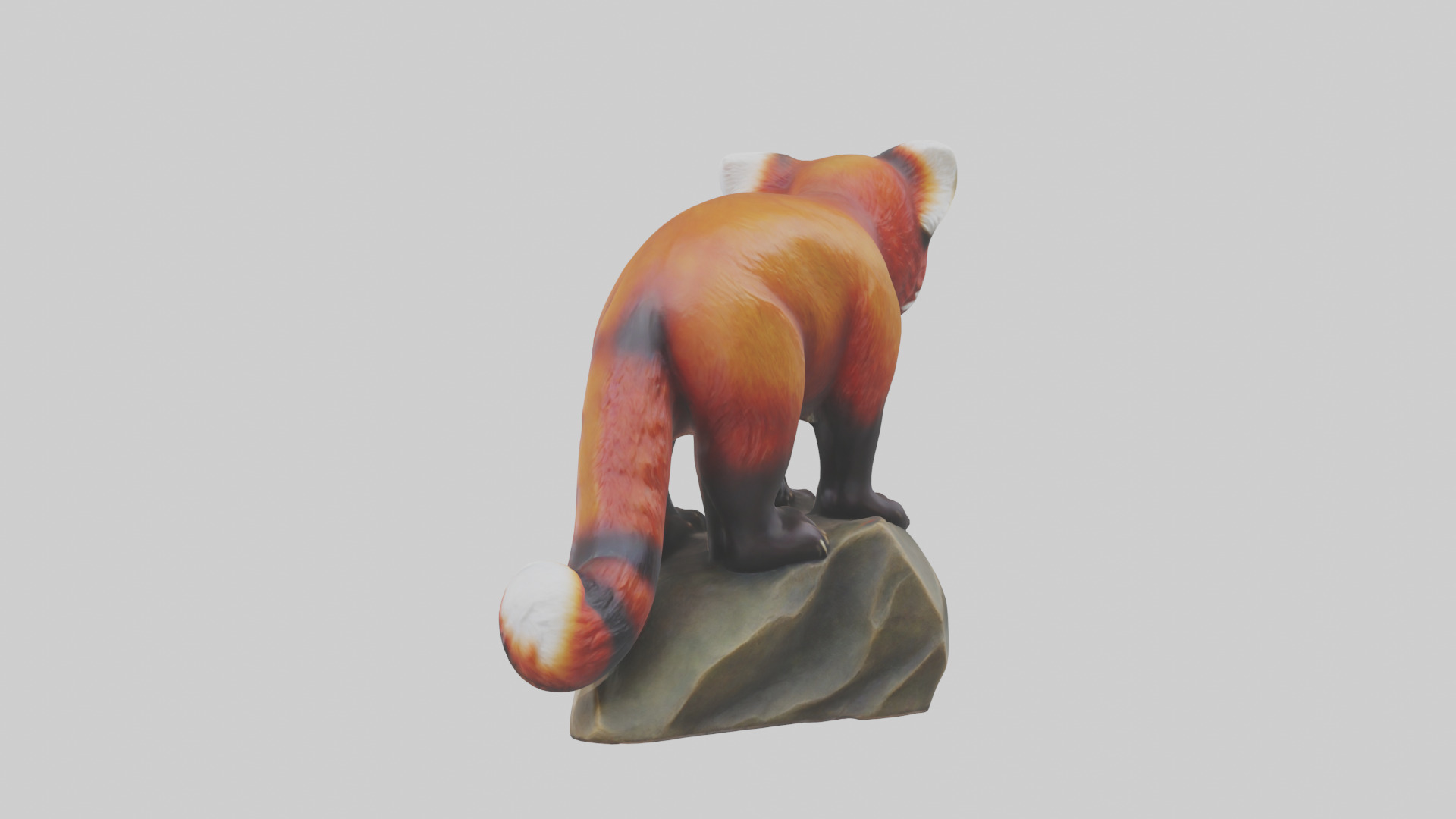 Red Panda statue model Low-poly 3D model_1