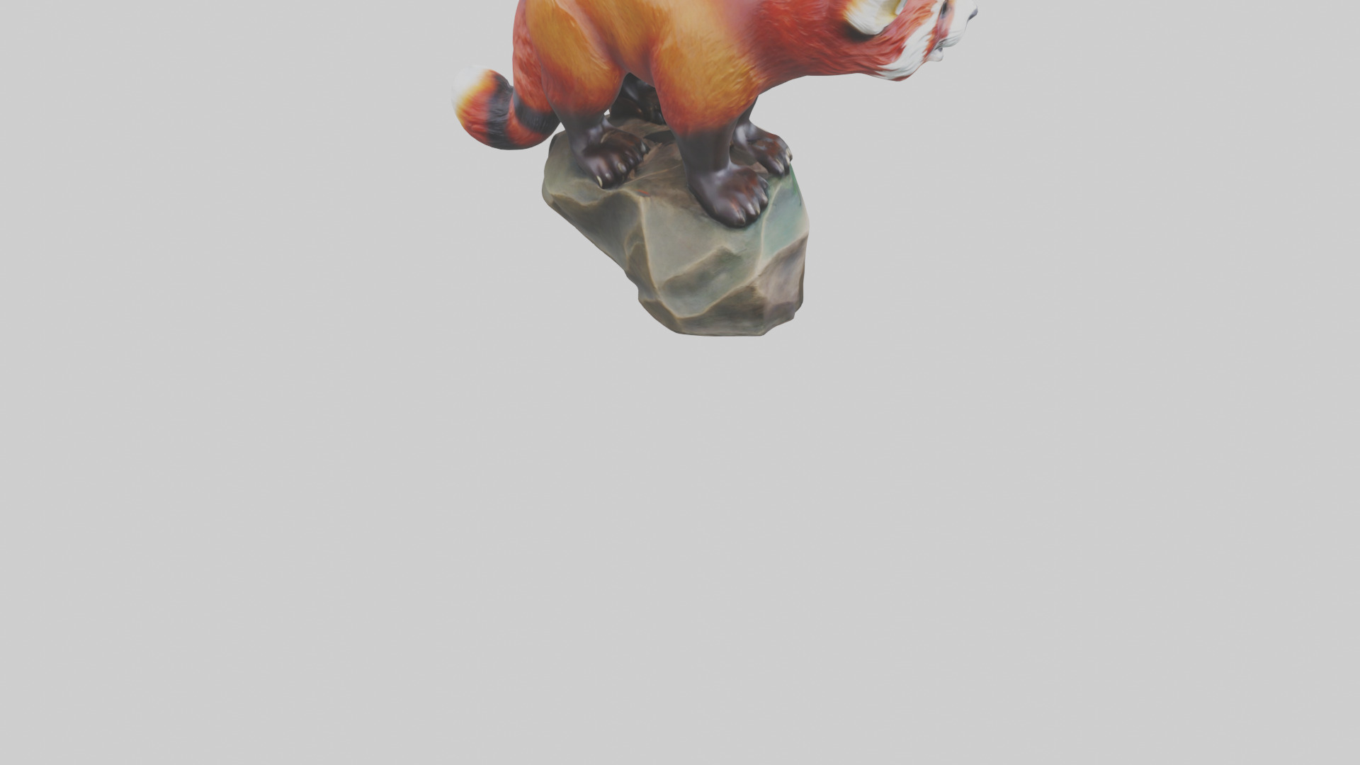 Red Panda statue model Low-poly 3D model_4