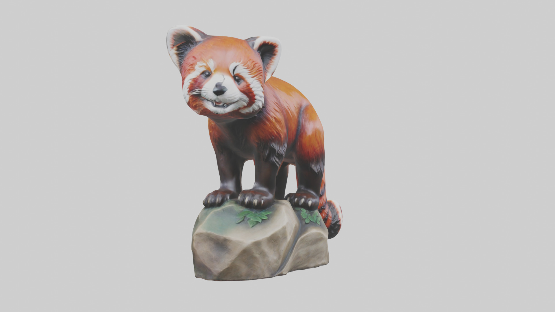 Red Panda statue model Low-poly 3D model_7