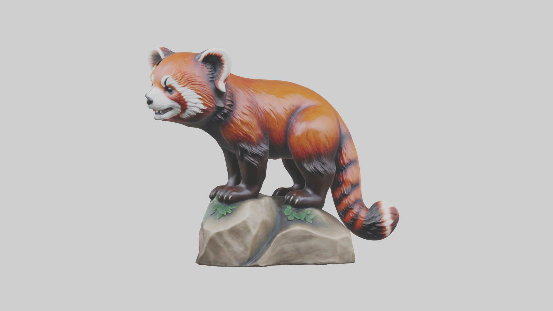 Red Panda statue model Low-poly 3D model_9