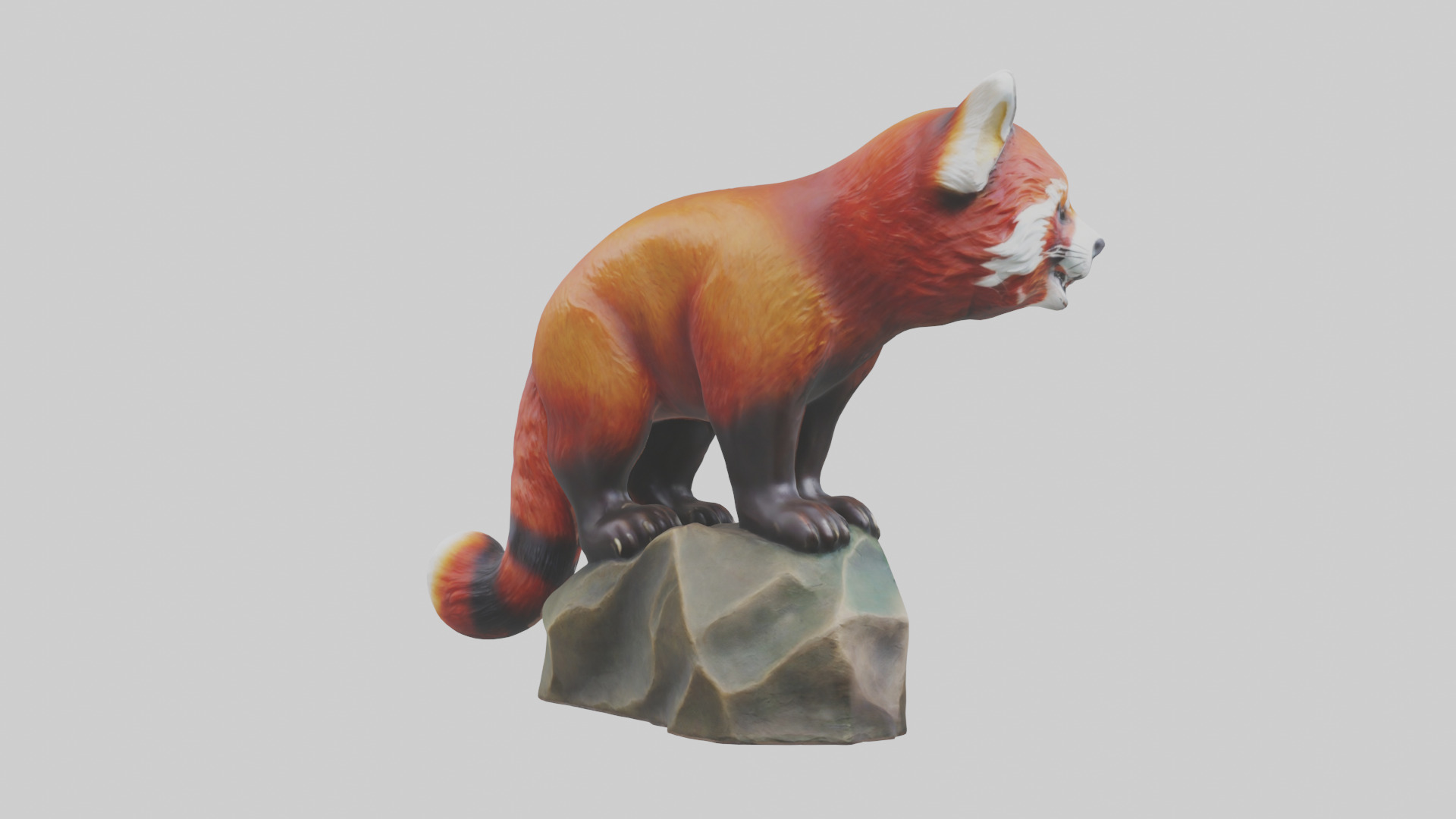 Red Panda statue model Low-poly 3D model_2
