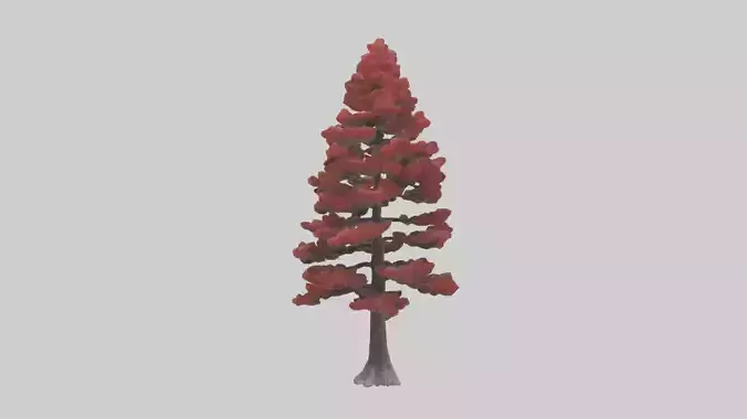 Red Pine tree model Low-poly 3D model