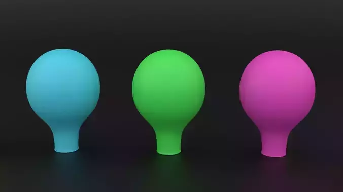 Stylized Cartoon Balloon Set Rigged 3D Model Low-poly 3D model