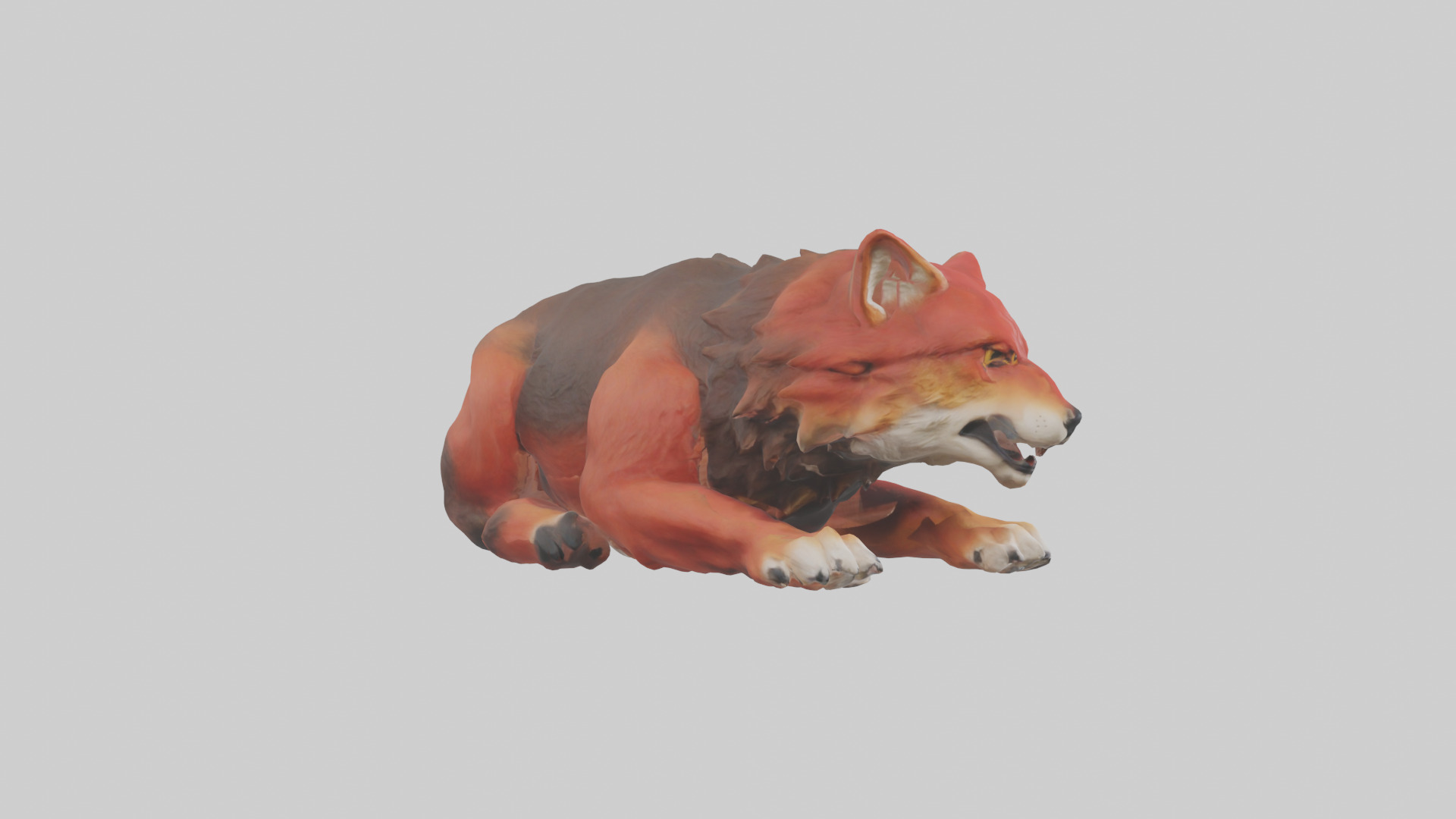 Red Wolf resting model Low-poly 3D model_13