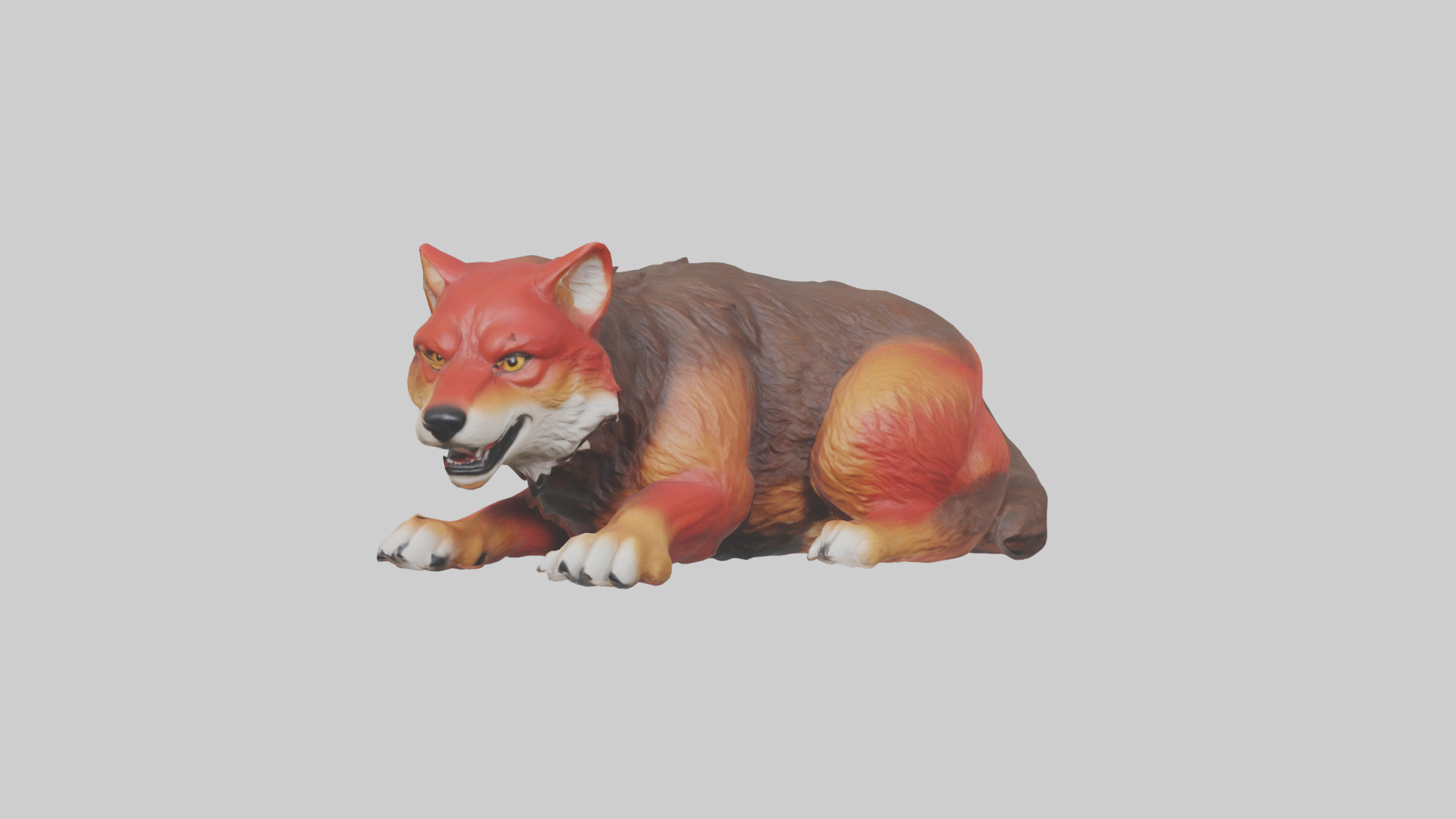 Red Wolf resting model Low-poly 3D model_9