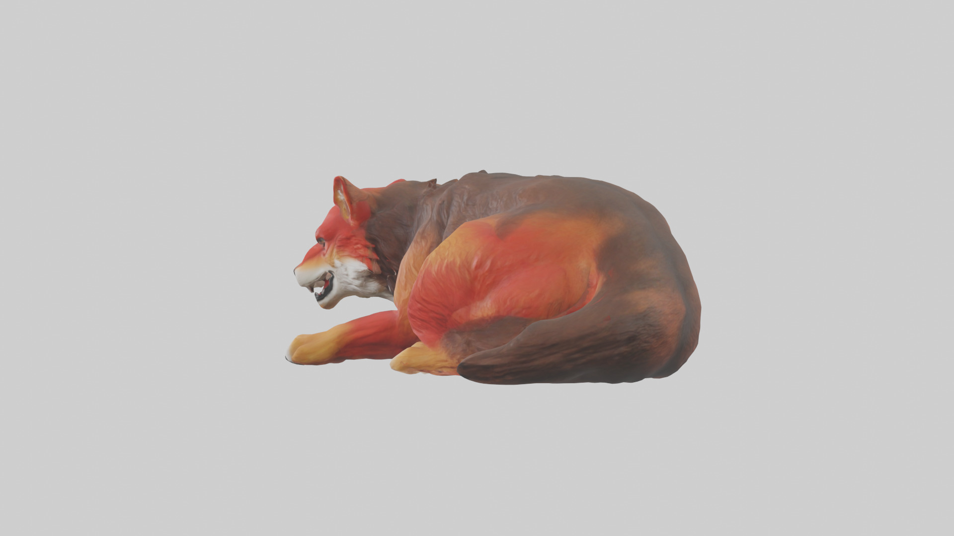 Red Wolf resting model Low-poly 3D model_12