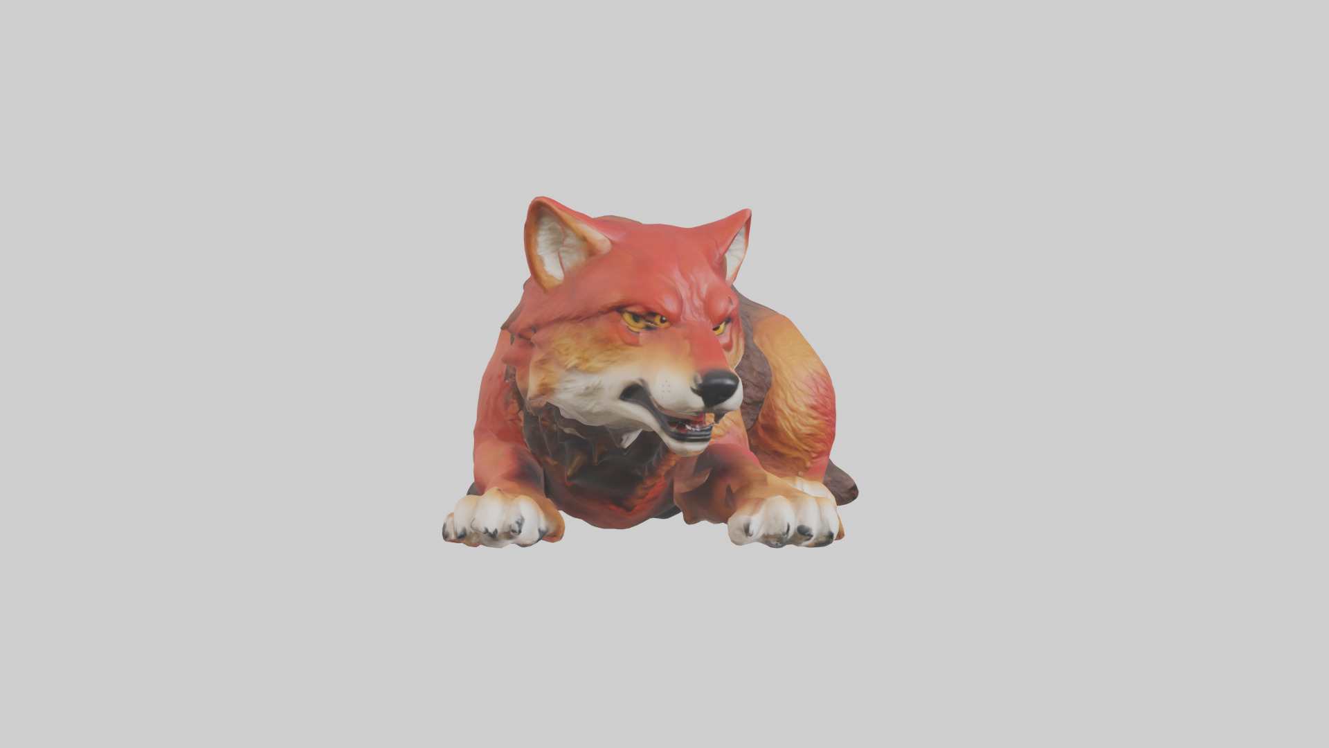 Red Wolf resting model Low-poly 3D model_11