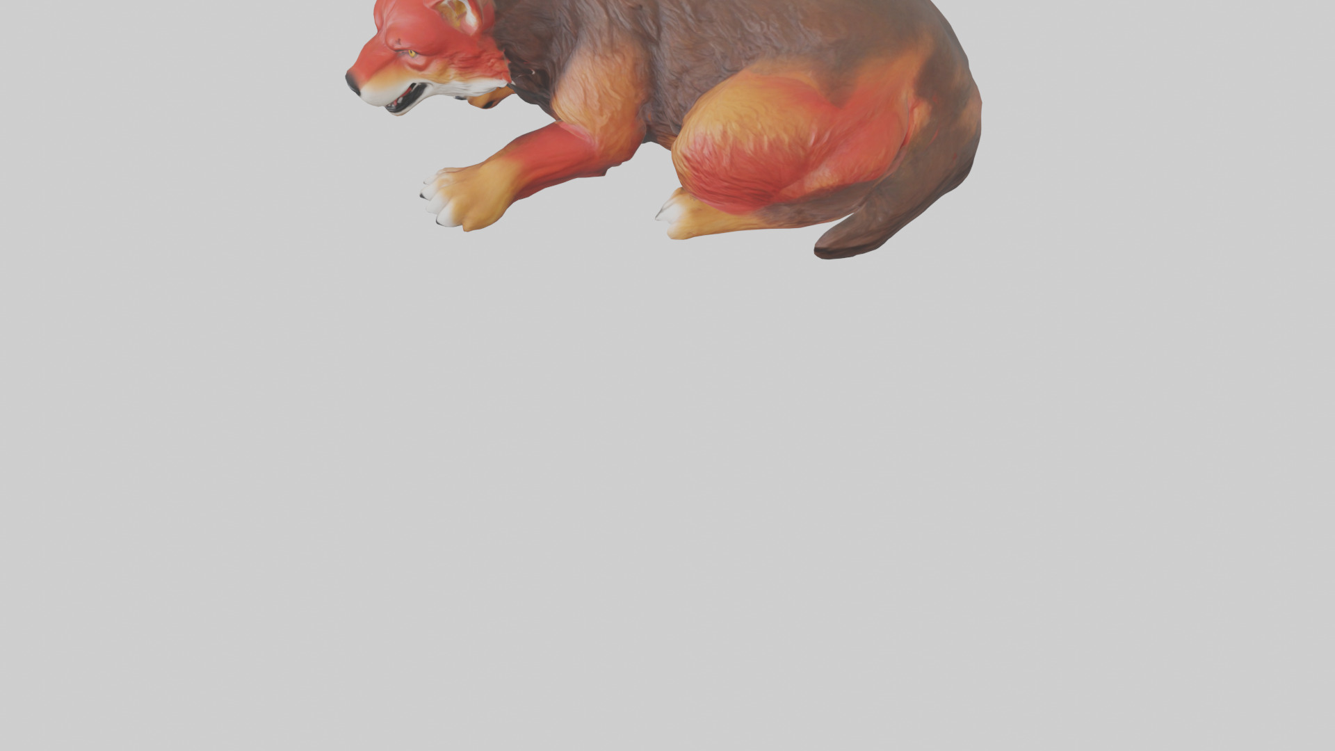 Red Wolf resting model Low-poly 3D model_5