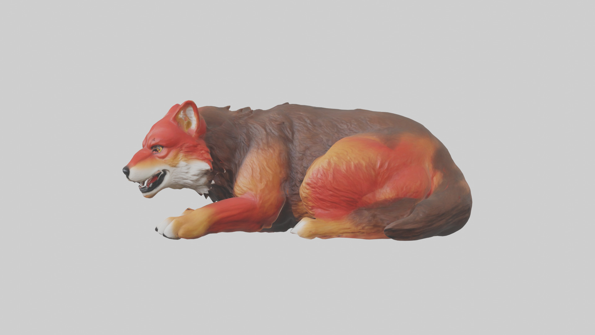 Red Wolf resting model Low-poly 3D model_10