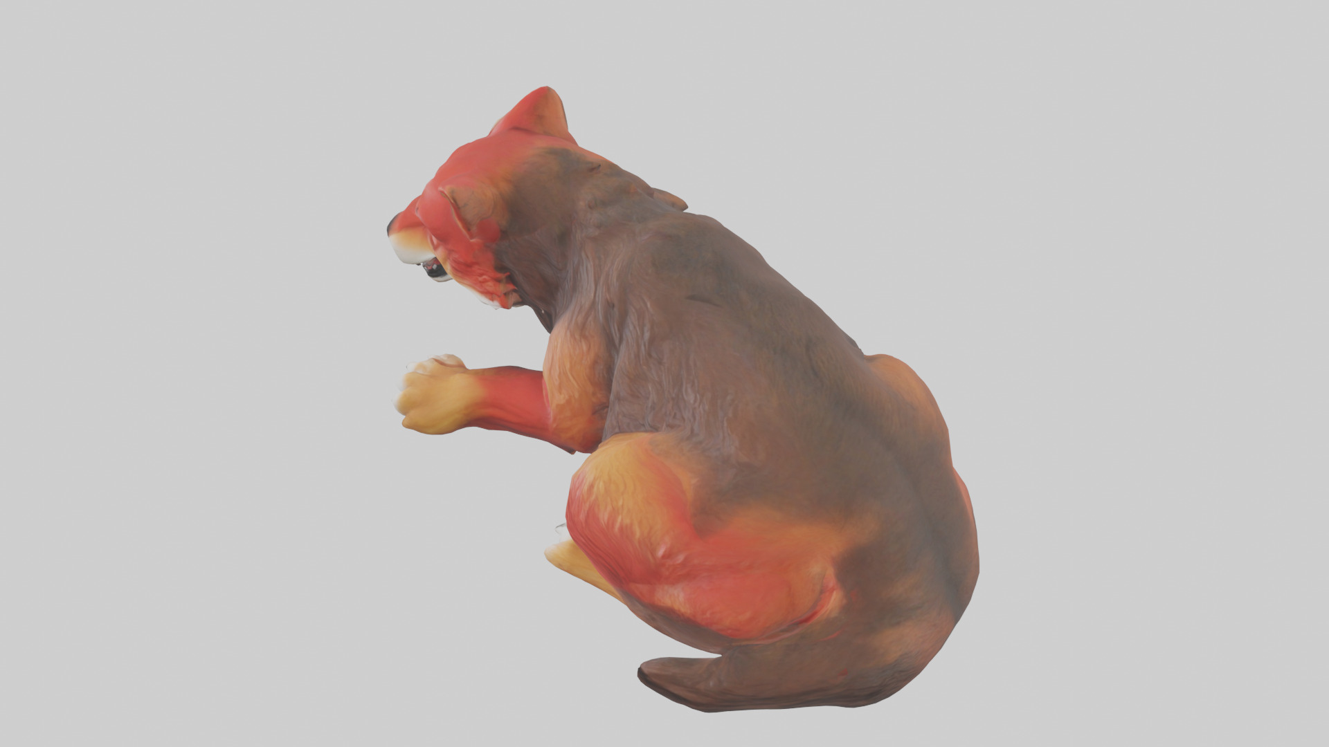 Red Wolf resting model Low-poly 3D model_17