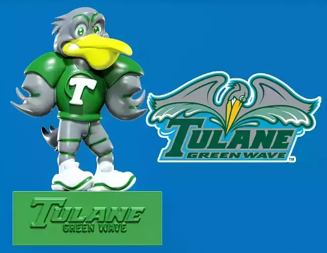 NCAA - Tulane Green Wave mascot statue - 3d Print
