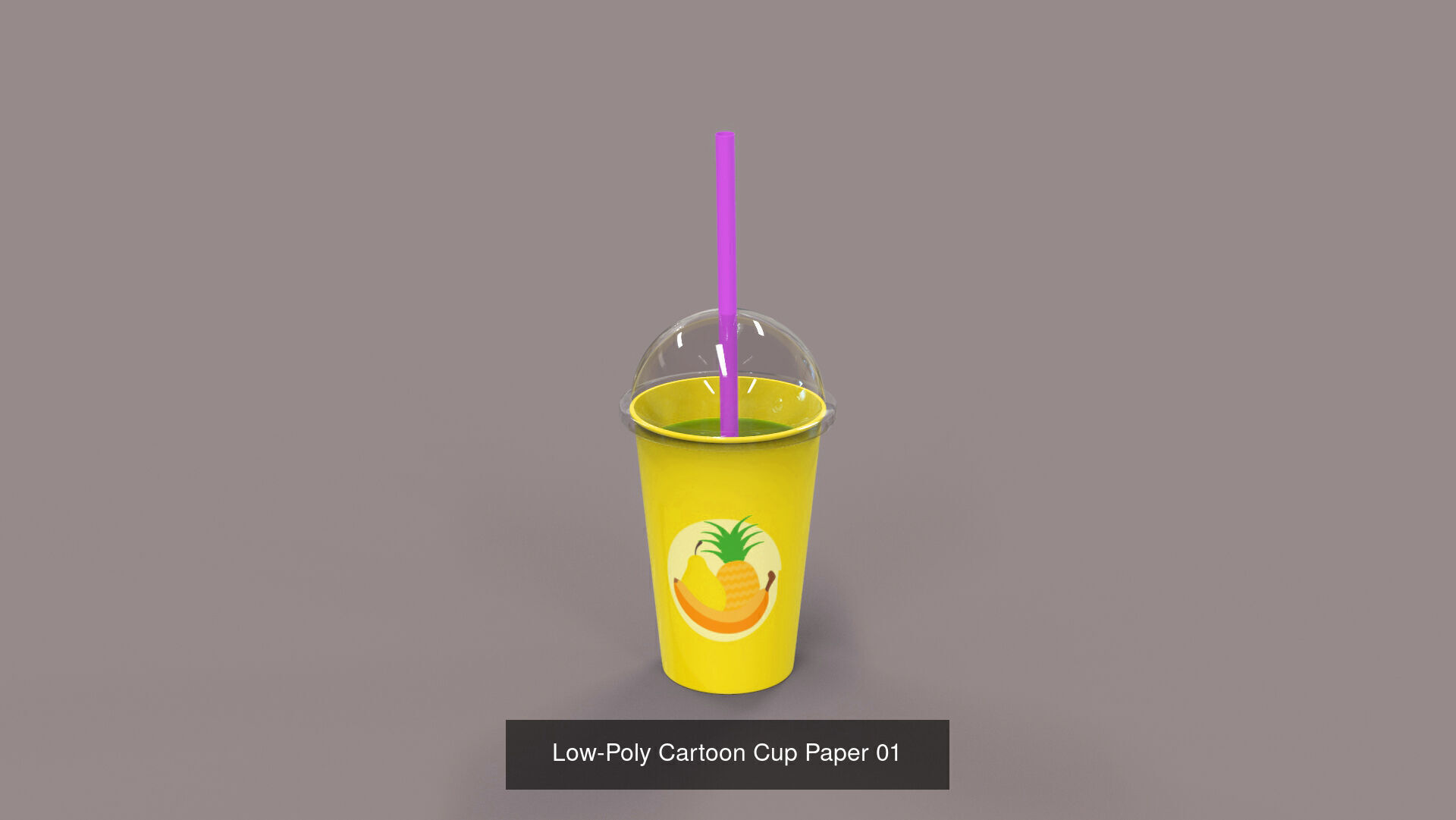 Low-Poly Cartoon Cup Pack 01 3D Model Collection_1