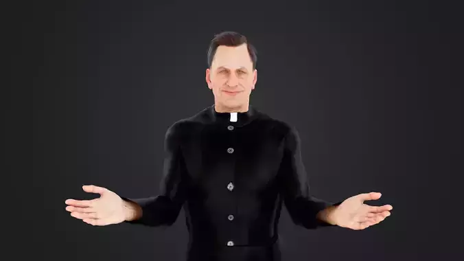 Priest Low-poly 3D model