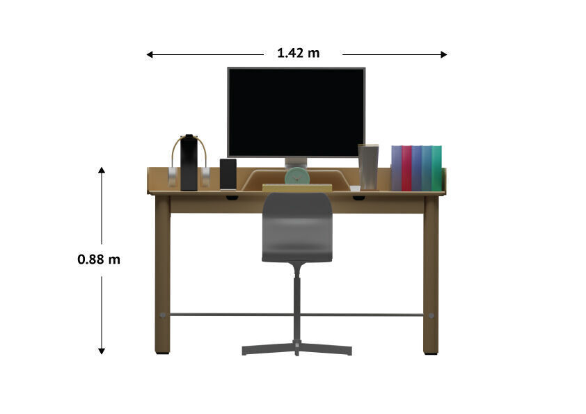Work desk blender 3D model_4