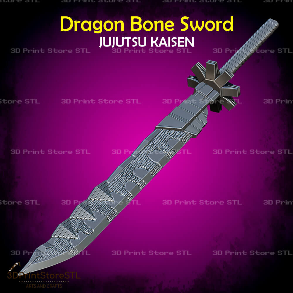 Dragon Bone Sword Cosplay Jujutsu Kaisen - STL File 3D print model_1