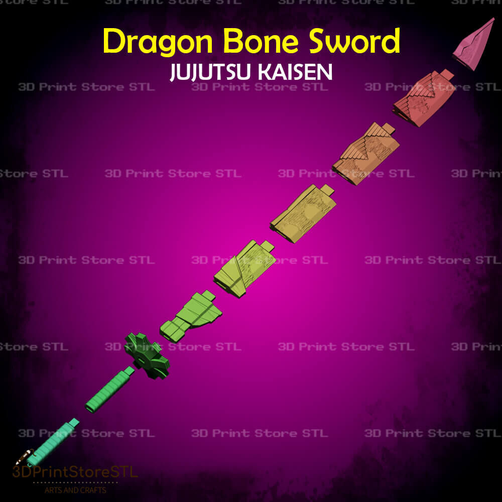 Dragon Bone Sword Cosplay Jujutsu Kaisen - STL File 3D print model_3
