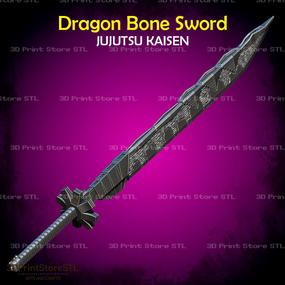 Dragon Bone Sword Cosplay Jujutsu Kaisen - STL File 3D print model_2