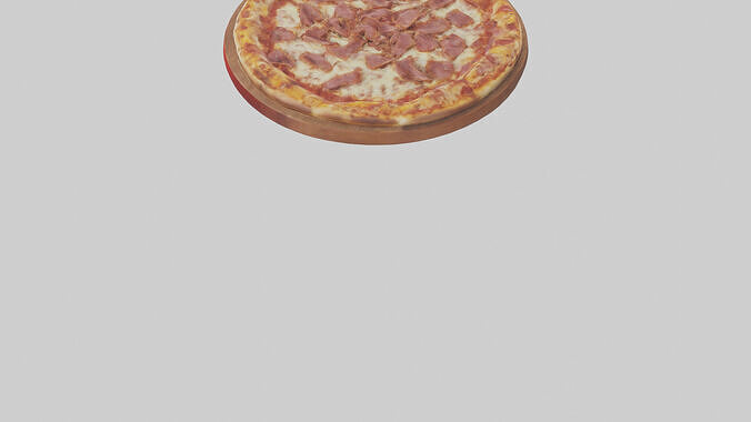 Meat lovers pizza model Low-poly 3D model 4