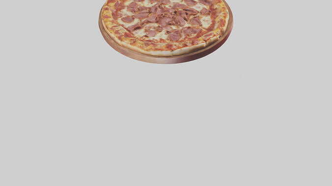 Meat lovers pizza model Low-poly 3D model 7