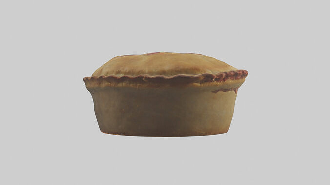 Meat pie model Low-poly 3D model 2