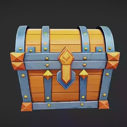 Wooden treasure chest with metal accents