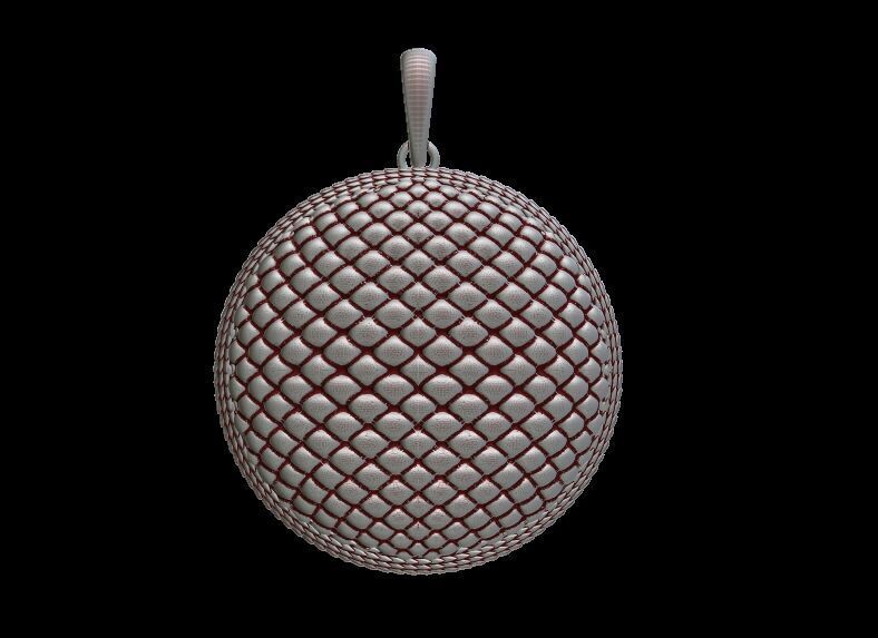 snakeskin textured Pendant 3D print model_8