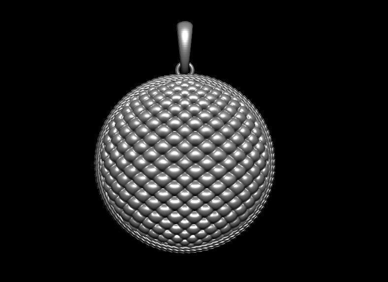 snakeskin textured Pendant 3D print model_6