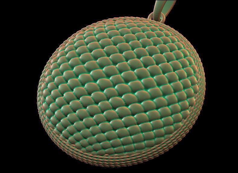 snakeskin textured Pendant 3D print model_10