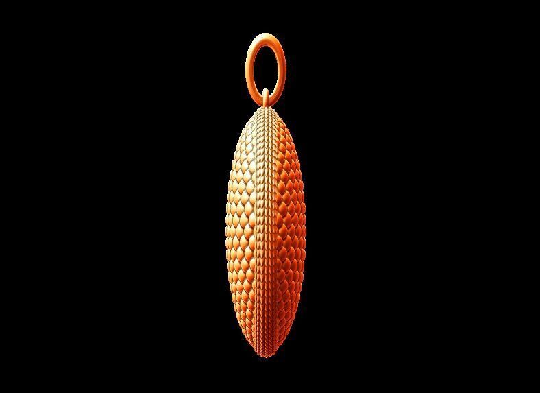 snakeskin textured Pendant 3D print model_9