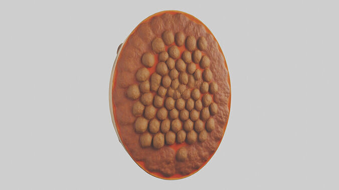 Meatball platter model Low-poly 3D model 2