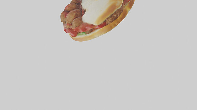 Meatball sandwich model Low-poly 3D model 4