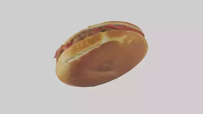 Meatball sandwich model Low-poly 3D model