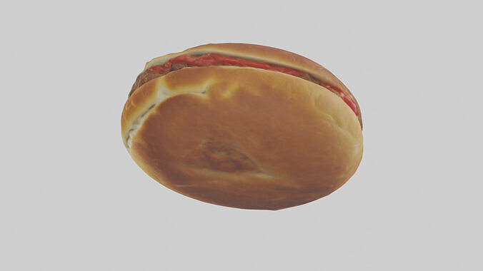 Meatball sandwich model Low-poly 3D model 3