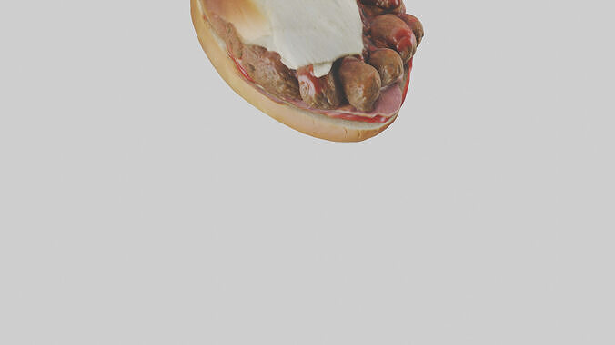 Meatball sandwich model Low-poly 3D model 7
