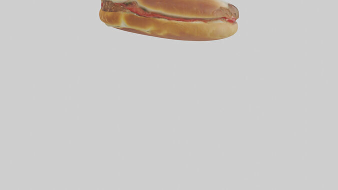 Meatball sandwich model Low-poly 3D model 5