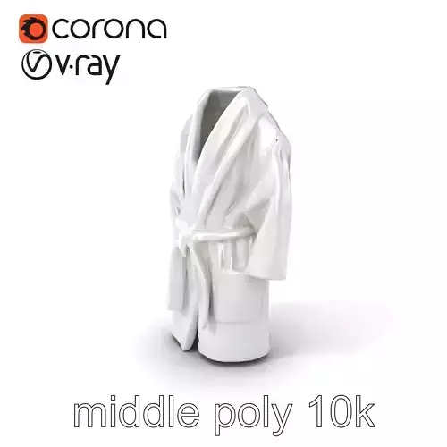 Luxury Bathrobe Fluffy Shawl Collar White Cotton model pack Low-poly 3D model