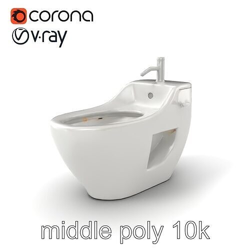 Traditional Ceramic Bidet Model Pack Low-poly 3D model