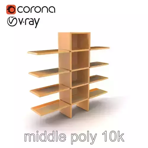 Minimalist Asymmetrical Shelving Unit model pack