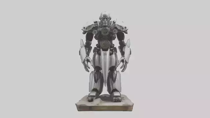 Mechanical Giant statue model Low-poly 3D model