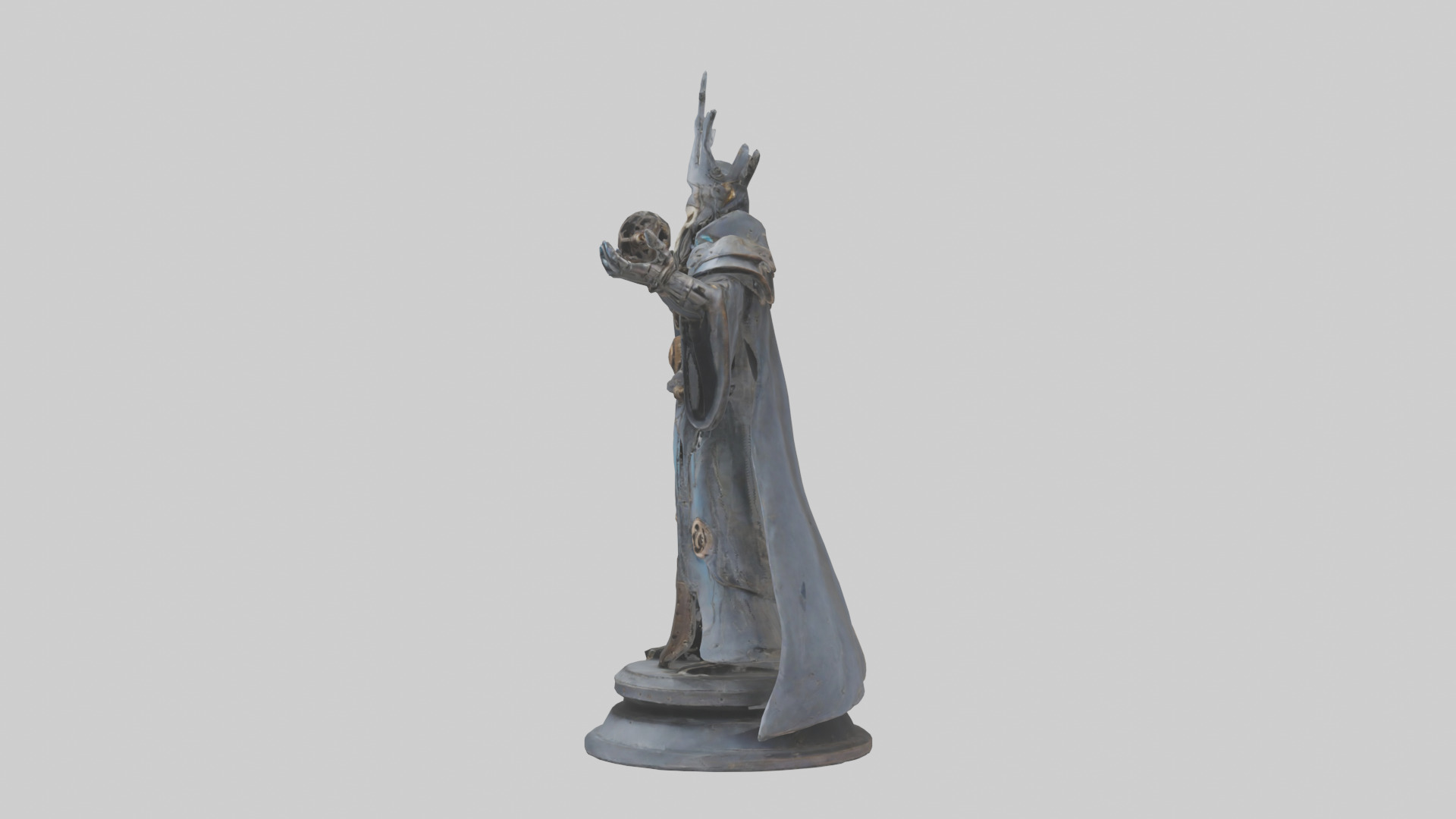 Mechanical Sorcerer statue model Low-poly 3D model_12