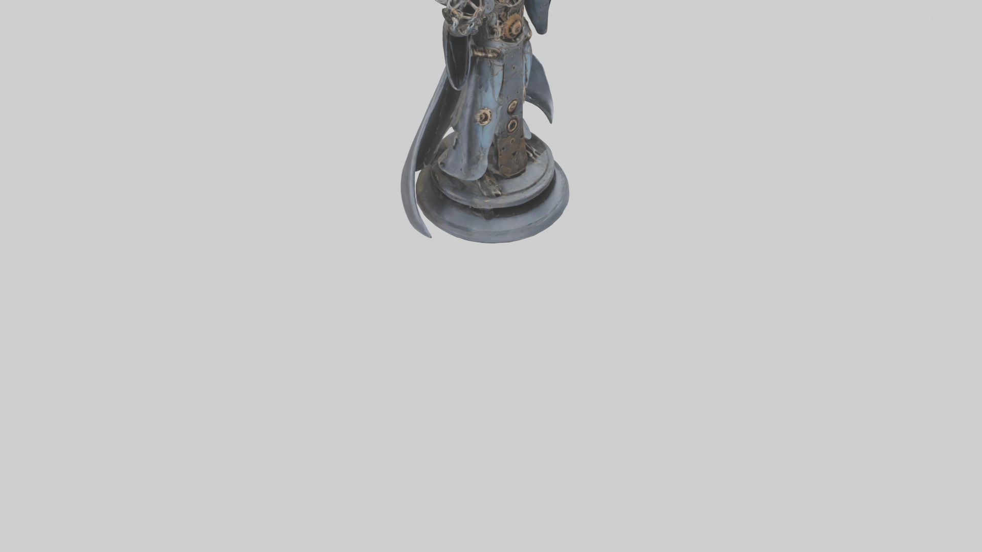 Mechanical Sorcerer statue model Low-poly 3D model_7