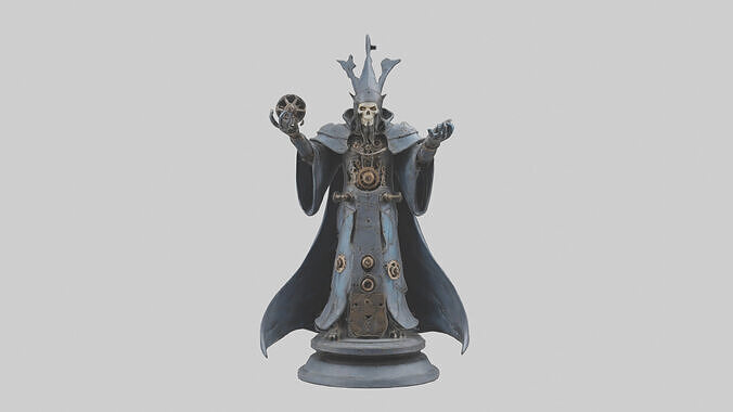 Mechanical Sorcerer statue model Low-poly 3D model