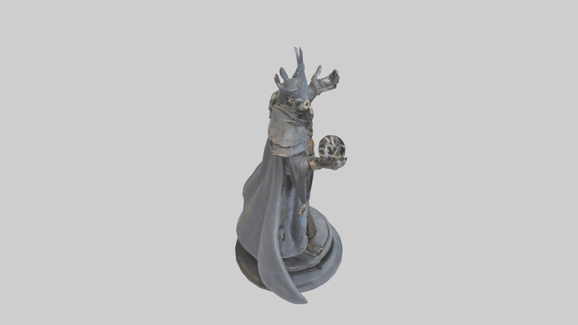 Mechanical Sorcerer statue model Low-poly 3D model_18