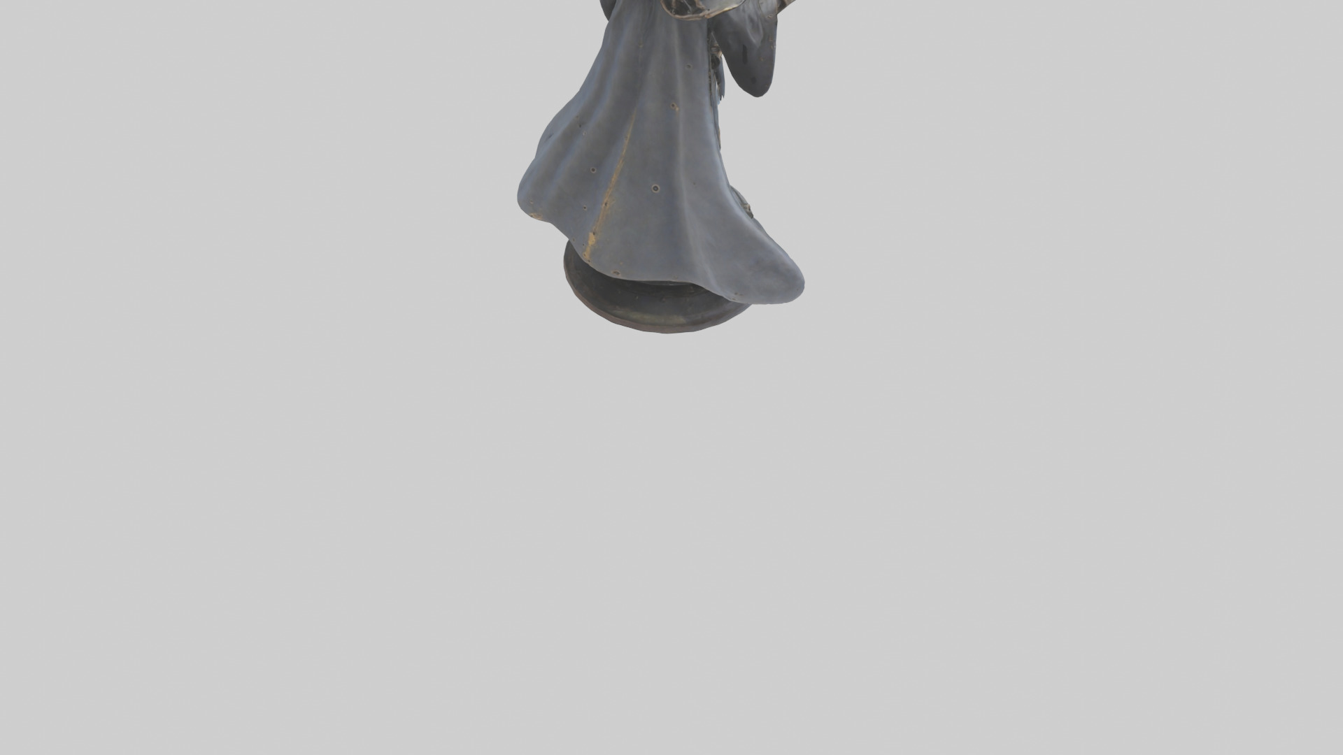 Mechanical Sorcerer statue model Low-poly 3D model_5