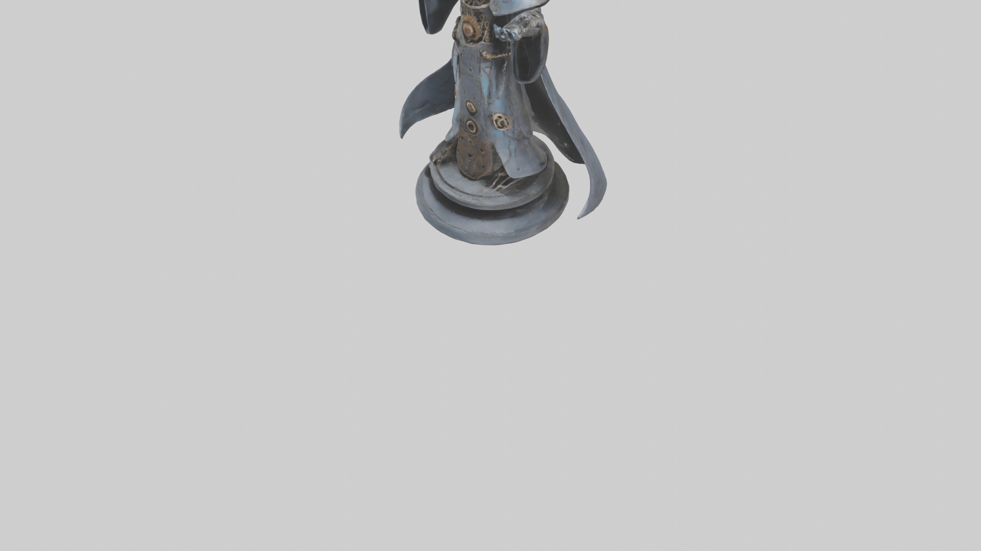 Mechanical Sorcerer statue model Low-poly 3D model_6