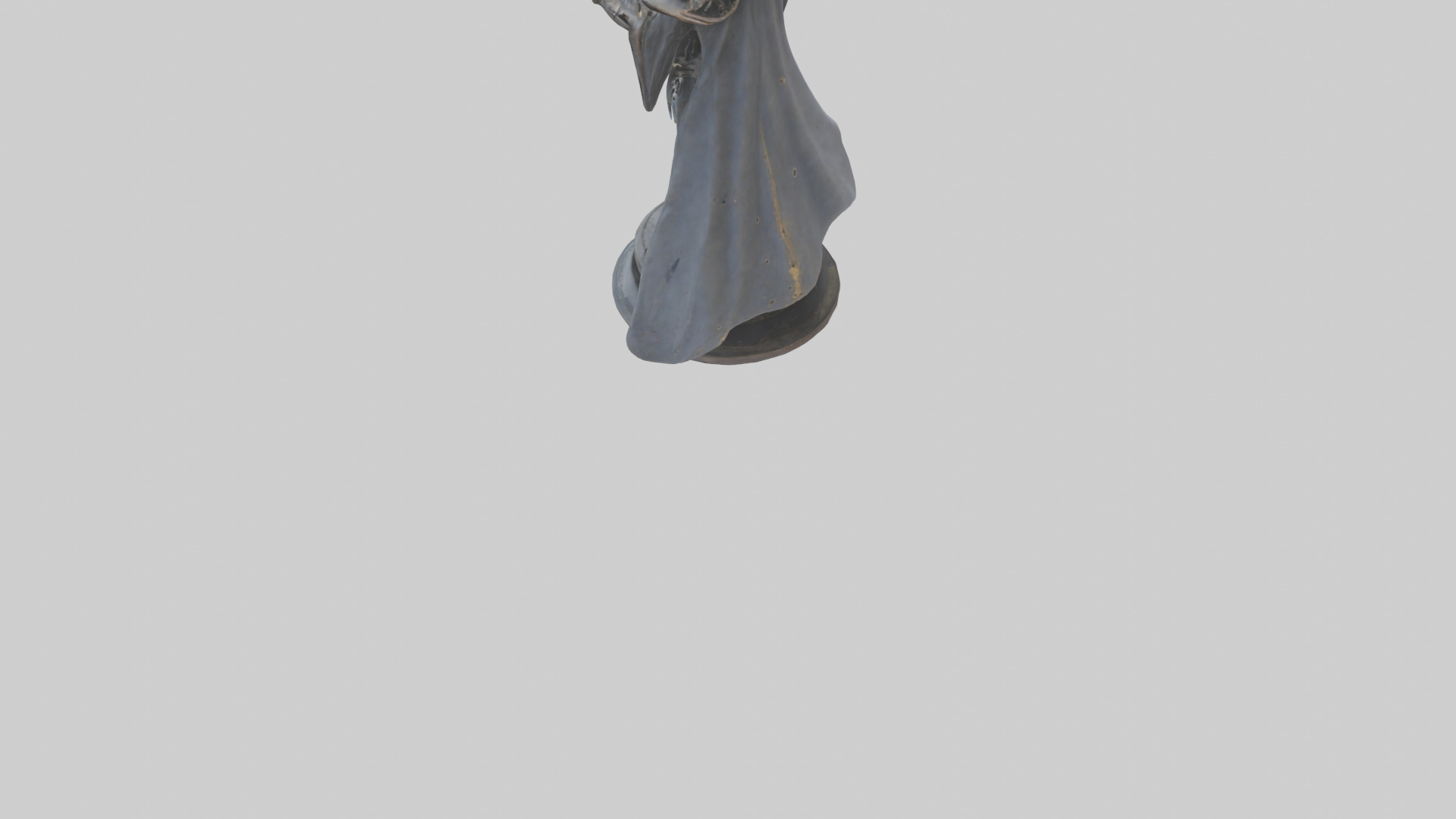 Mechanical Sorcerer statue model Low-poly 3D model_4
