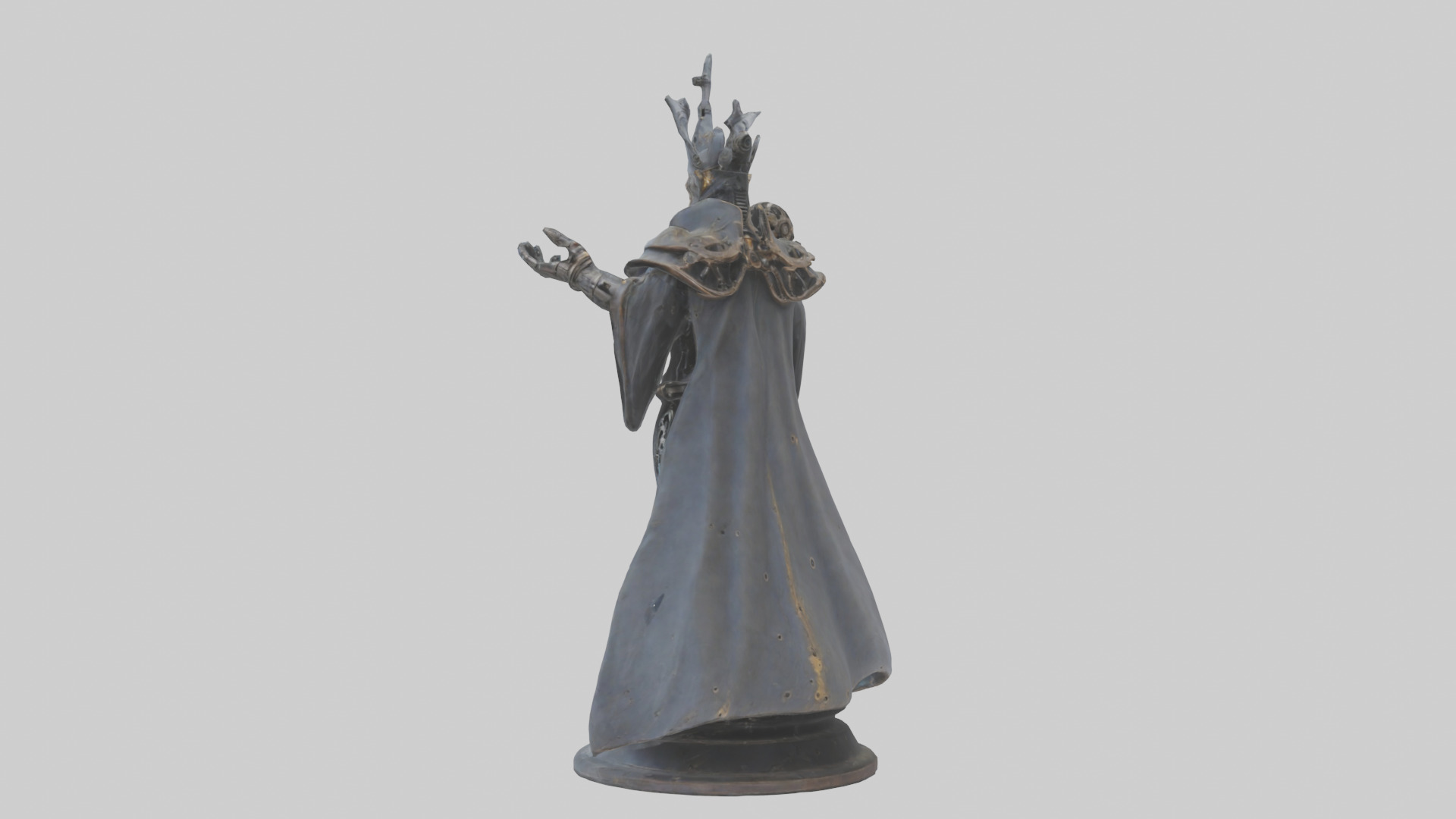 Mechanical Sorcerer statue model Low-poly 3D model_2