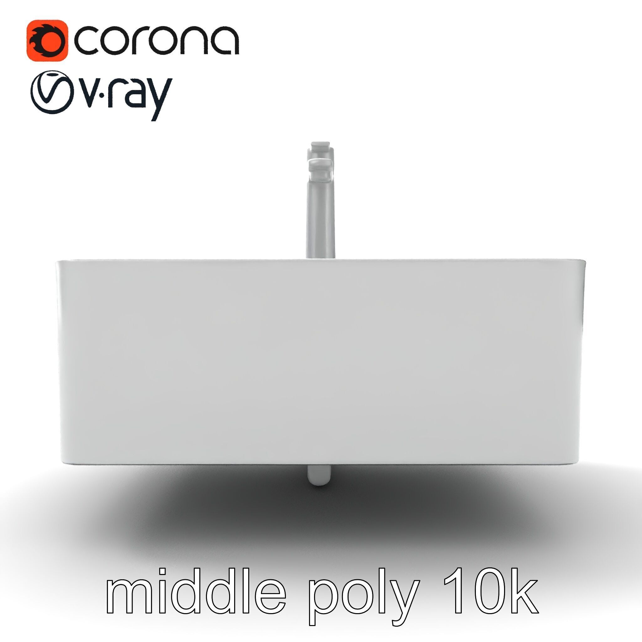 Contemporary Rectangular Bathroom Sink Ceramic Model Pack Low-poly 3D model_25