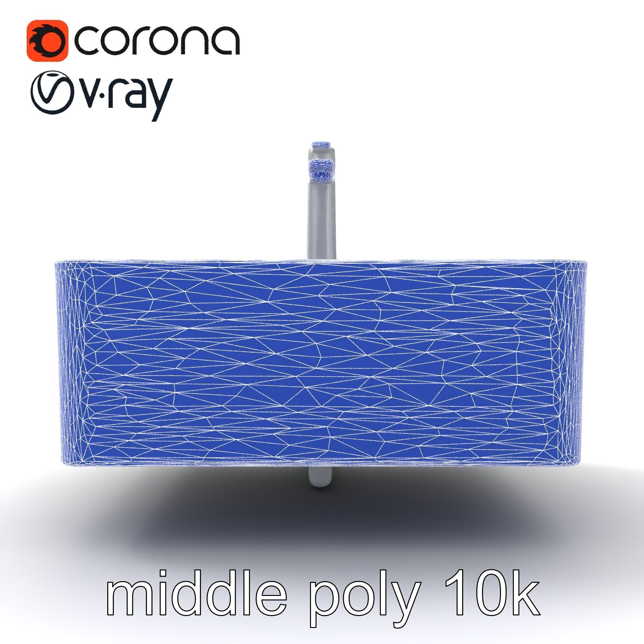 Contemporary Rectangular Bathroom Sink Ceramic Model Pack Low-poly 3D model_29